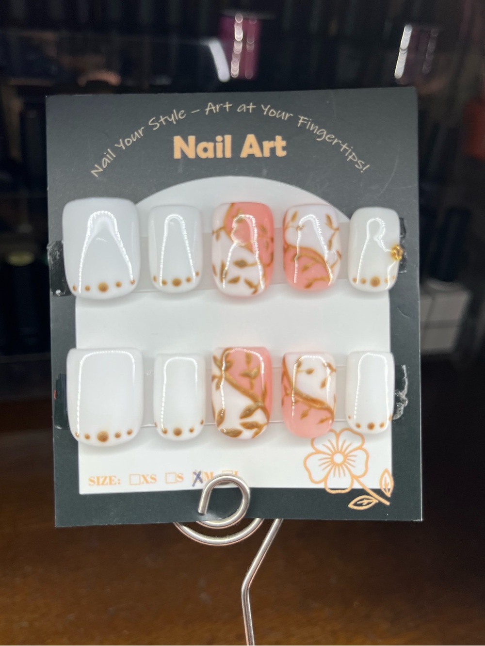 Corning ware leaf Press-On nails handmade customizable
